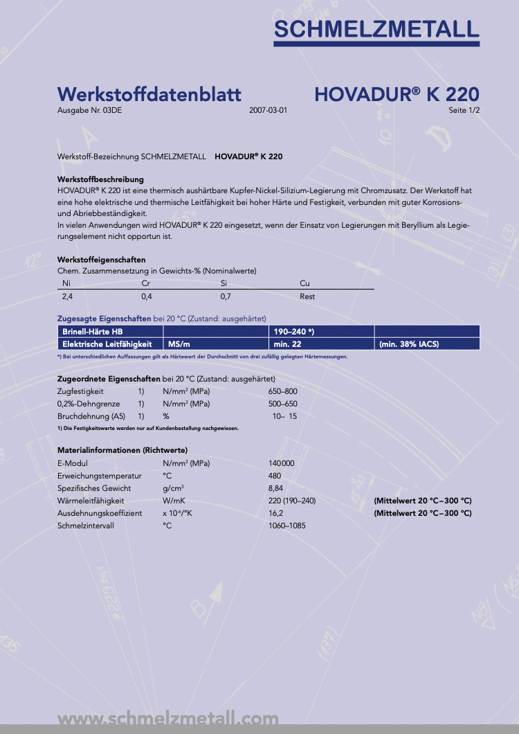 Werkstoffdatenblatt: HOVADUR® K220 thumbnail