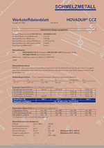 Werkstoffdatenblatt  HOVADUR® CCZ kaltverformt thumbnail
